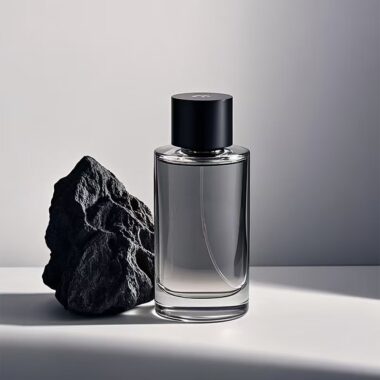 Clear cylindrical refillable glass perfume bottle with pump spray