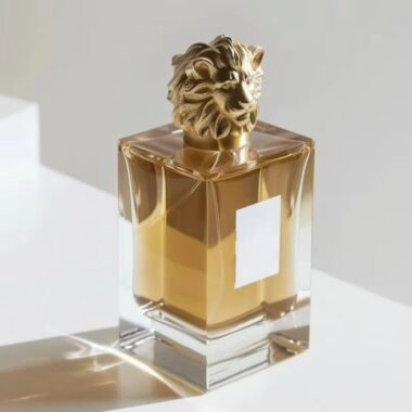 Elegant square clear glass perfume bottle with sprayer design