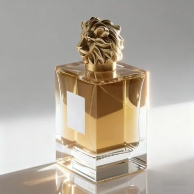 Elegant square clear glass perfume bottle with sprayer design