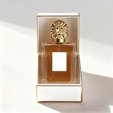 Elegant square clear glass perfume bottle with sprayer design