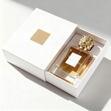 Elegant square clear glass perfume bottle with sprayer design
