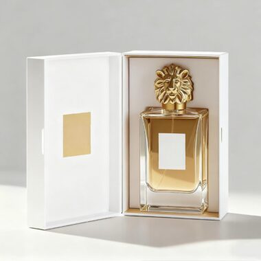 Elegant square clear glass perfume bottle with sprayer design