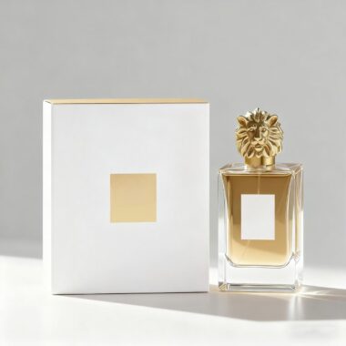 Elegant square clear glass perfume bottle with sprayer design