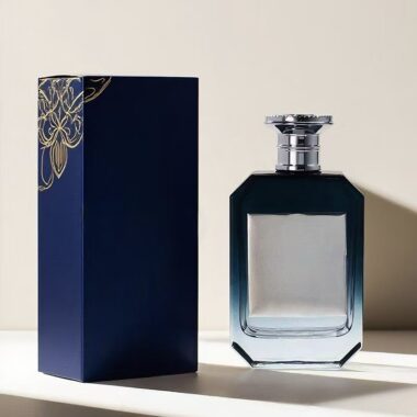 Clear luxury perfume bottle with premium metal cap