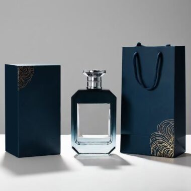 Clear luxury perfume bottle with premium metal cap