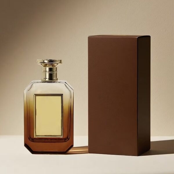 Clear luxury perfume bottle with premium metal cap