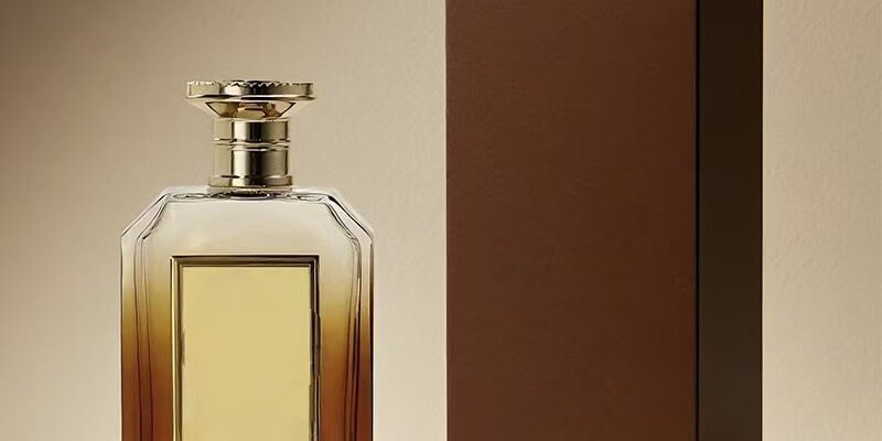 Clear luxury perfume bottle with premium metal cap