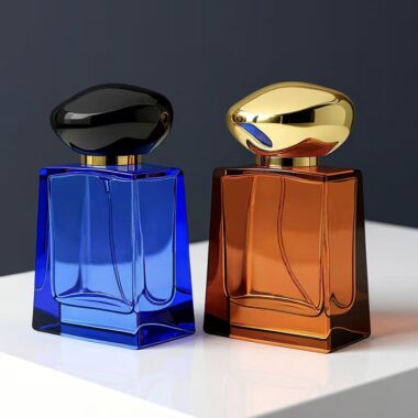 Luxury irregular curved clear glass perfume bottle design