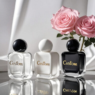 Luxury glass perfume bottle with round ball cap in 30ml 50ml