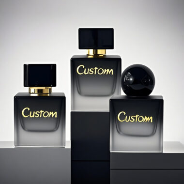 Luxury glass perfume bottle with round ball cap in 30ml 50ml