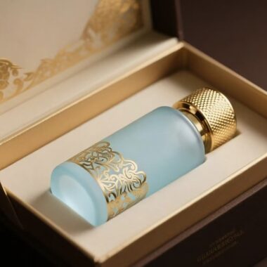 Luxury colored cylindrical premium glass perfume bottle