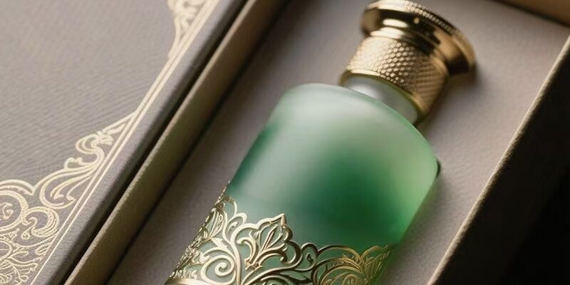 Luxury colored cylindrical premium glass perfume bottle