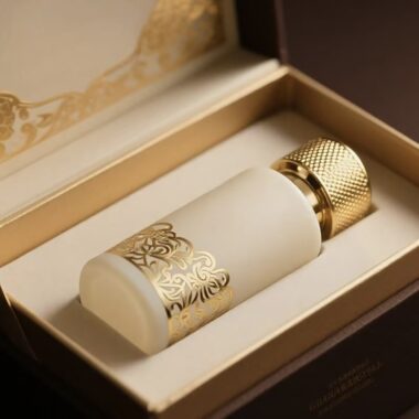 Luxury colored cylindrical premium glass perfume bottle