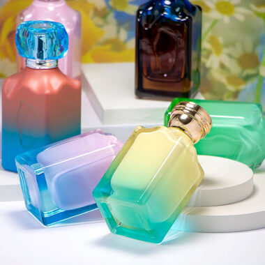 Luxury gradient spray premium glass perfume bottle design
