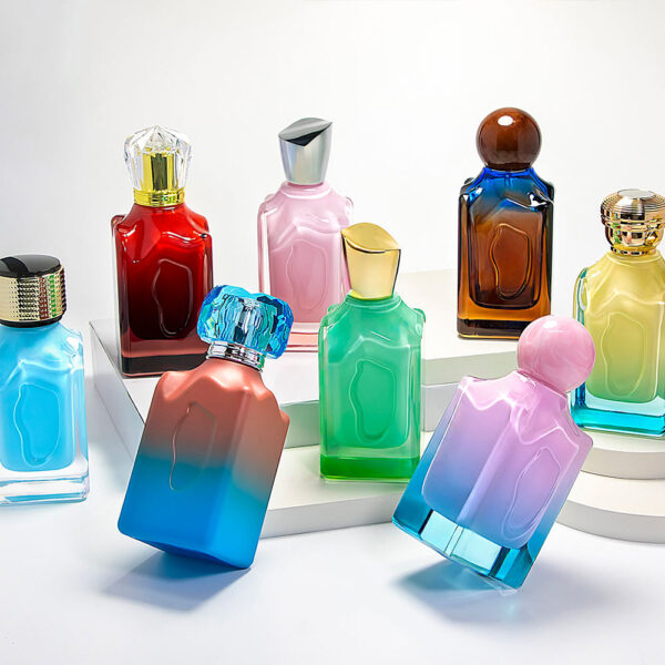 Luxury gradient spray premium glass perfume bottle design