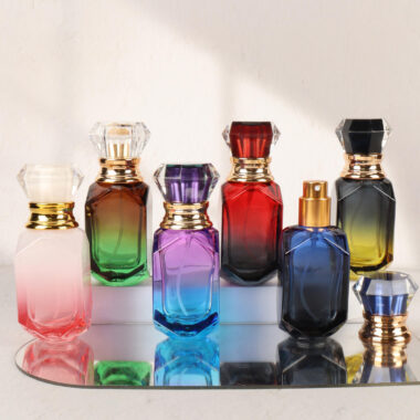 Luxury gradient spray premium glass perfume bottle design