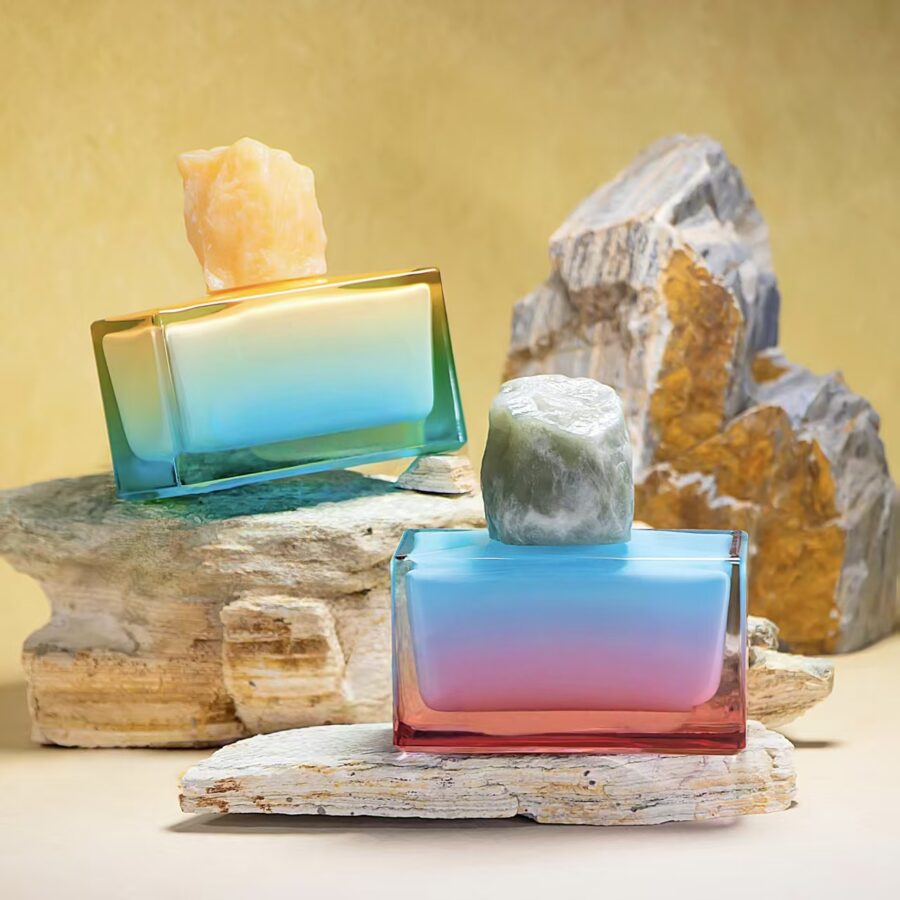 Elegant luxury refillable transparent clear glass perfume bottle