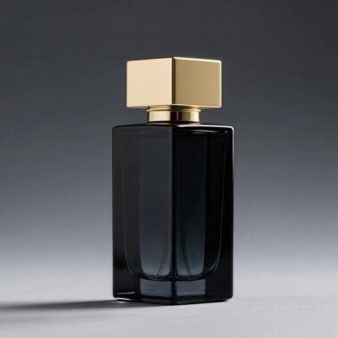 Custom luxury clear square glass perfume bottle with gold cap