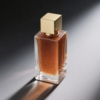 Custom luxury clear square glass perfume bottle with gold cap