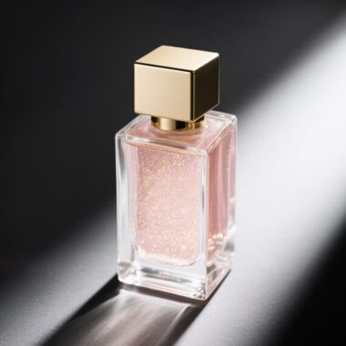 Custom luxury clear square glass perfume bottle with gold cap