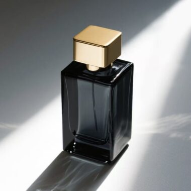 Custom luxury clear square glass perfume bottle with gold cap