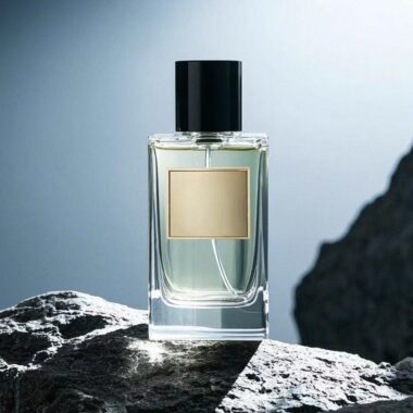 Luxury transparent glass perfume bottle with elegant sprayer