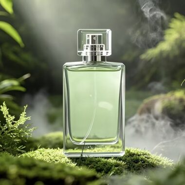 Luxury transparent glass perfume bottle with elegant sprayer