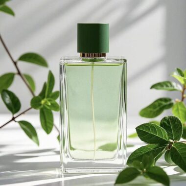 Luxury transparent glass perfume bottle with elegant sprayer