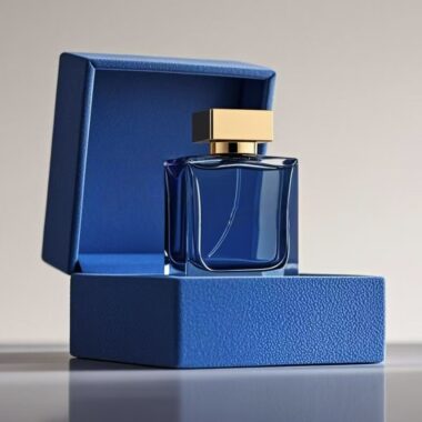 Clear square glass men’s perfume bottle with spray design