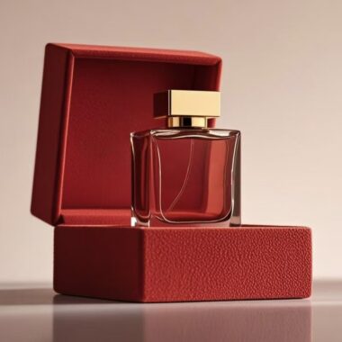 Clear square glass men’s perfume bottle with spray design