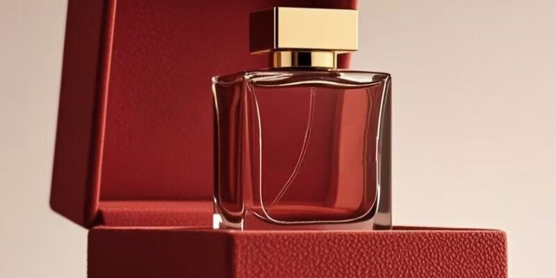 Clear square glass men’s perfume bottle with spray design