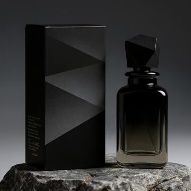 Luxury round-and-square hybrid clear glass perfume bottle design