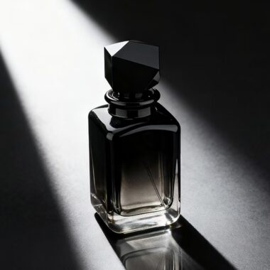 Luxury round-and-square hybrid clear glass perfume bottle design