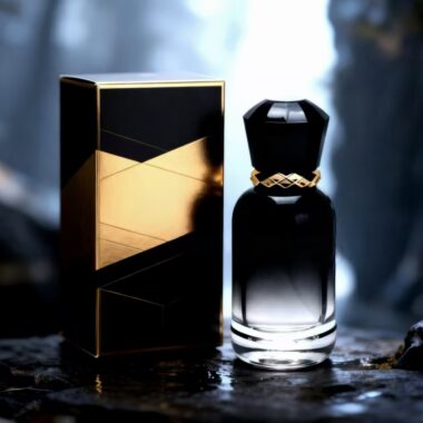 Luxury round-and-square hybrid clear glass perfume bottle design