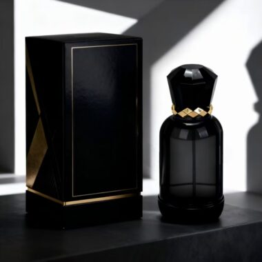 Luxury round-and-square hybrid clear glass perfume bottle design