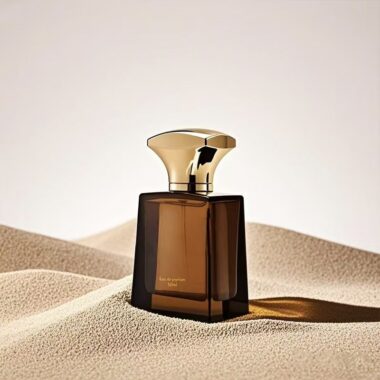 Square 50ml glass perfume bottle with custom logo and gold cap