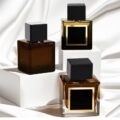 Best-selling square transparent amber luxury glass perfume bottle