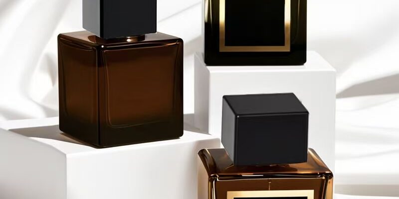 Best-selling square transparent amber luxury glass perfume bottle