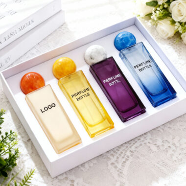 Luxury rectangular empty clear glass perfume bottle design