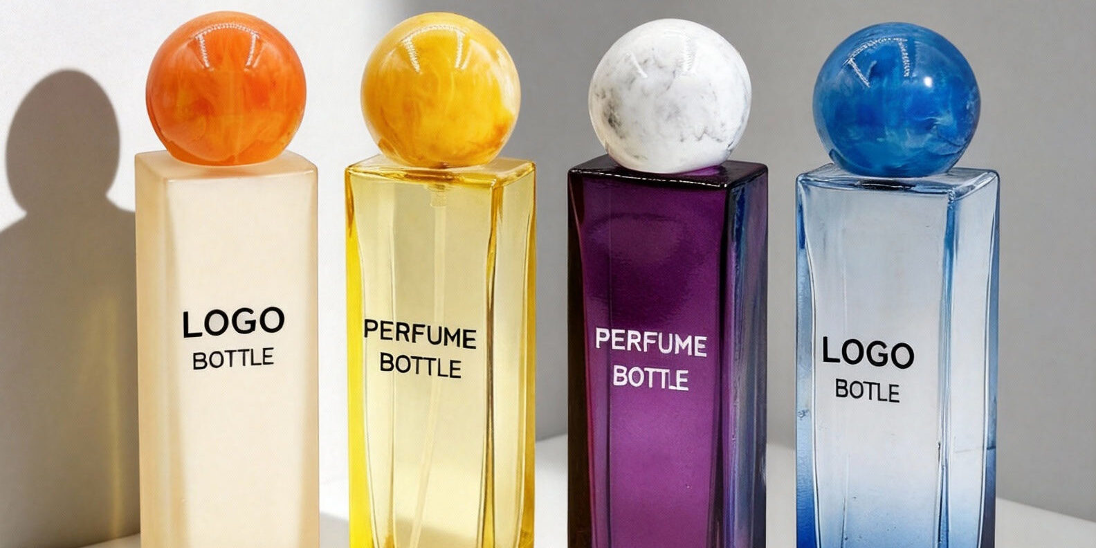 Luxury rectangular empty clear glass perfume bottle design