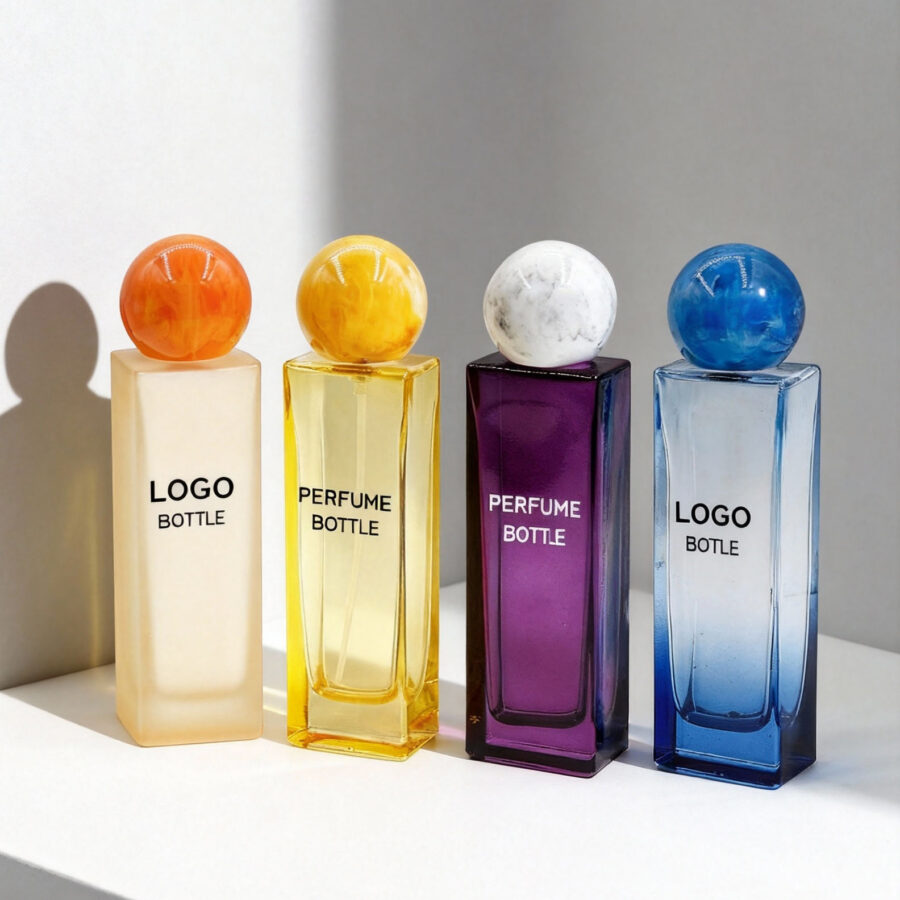 Luxury rectangular empty clear glass perfume bottle design