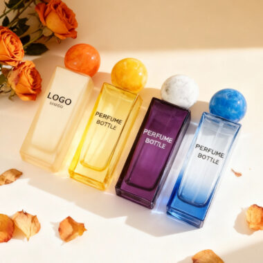 Luxury rectangular empty clear glass perfume bottle design