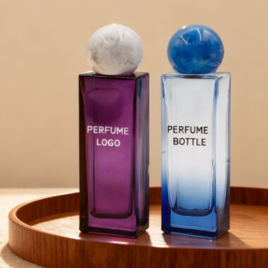 Luxury rectangular empty clear glass perfume bottle design