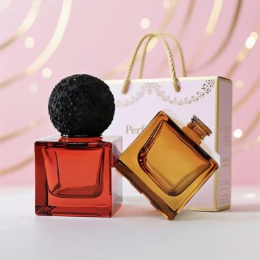 High-quality women’s clear glass perfume bottle with spray pump